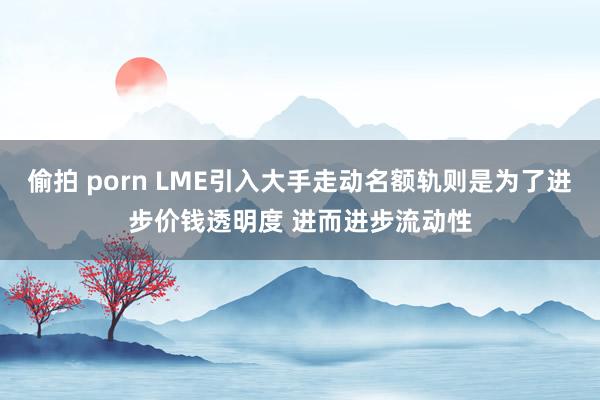 偷拍 porn LME引入大手走动名额轨则是为了进步价钱透明度 进而进步流动性