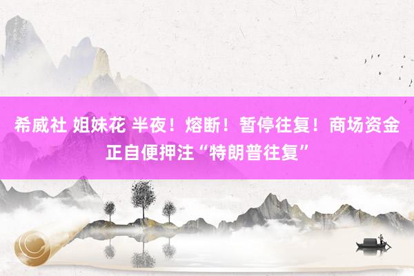 希威社 姐妹花 半夜！熔断！暂停往复！商场资金正自便押注“特朗普往复”