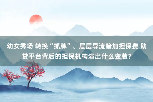 幼女秀场 转换“抓牌”、层层导流暗加担保费 助贷平台背后的担保机构演出什么变装？